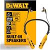 DEWALT Cuffie Bluetooth Neckband 2-in-1 Heavy Duty, Auricolari Wireless con Altoparlanti Integrati, 60+ Ore Autonomia Microfono HD, IP56 Impermeabili, Ideali per Cantiere, Officina e Outdoor