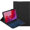 YKWXSC Custodia per tastiera per Lenovo Yoga Tab 11,1 Pollici Tablet 2025, QWERTY layout, 7 colori illuminati staccabile tastiera senza fili cover, Nero