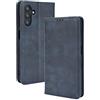 RonRun Cover Samsung Galaxy A04s, Custodia a Libro con Supporto Stand e Slot Porta Carte Case a Portafoglio Magnetica in Pelle PU Adatto per Samsung Galaxy A04s, blu