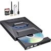 Generico Unità DVD esterna ultrasottile USB 3.0 e Type-C, masterizzatore ottico 7 in 1 con lettore di schede SD, lettore CD/DVD portatile for laptop, desktop, PC, Mac, Linux