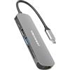MEANHIGH Splitter da 6 in 1 Tipo C HDMI USB C Hub Dongle Multiporta 4K 30Hz Docking Station con SD/TF da 100 W per MacBook Air, MacBook Pro, XPS, Flash Drive, Mobile HDD