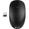 NGS FOG BLACK - Mouse Ottico Senza Fili 2.4GHz, Mouse Wireless per PC o Laptop con 2 Pulsanti e Scroll, 1000dpi, Nero