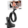 Generic Supporto per telefono da letto, collo di cigno, supporto flessibile per telefono Lazy, clip multiuso per comodino con braccio lungo per il tavolo, per guardare film