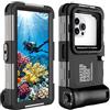 LOFISTERE Custodia subacquea impermeabile per snorkeling e immersioni per iPhone 16/15/14/13/12/11 Pro Max 15m/50ft Custodia impermeabile professionale per immersioni subacquee Custodia per foto e