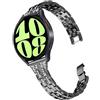DEALELE Compatible con Samsung Galaxy Watch 6/6 Classic / 5/5 PRO / 4/4 Classic / 3 41mm / Active 2, Cinturino di Ricambio 20mm Strass Diamante Metallo per Huawei GT2 42mm / GT3 42mm, Nero