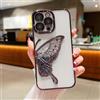 Hadwii Custodie e cover per iPhone 13 Glitter Trasparente 3D Farfalle Custodia Brillantini Liquido Quicksand Morbido Silicone Antiurto Protettivo Ragazza Case per iPhone 13, Nero