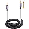 weishan Cavo AUX di ricambio a spirale ATH-M50xBT2, per cuffie wireless Audio Technica ATH-M50xBT2, ATH-SR50BT, cavo di prolunga da 3,5 mm con adattatore da 6,35 mm, 4,3 m