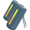 MU LIN cassa bluetooth doccia Portatile Impermeabile cassa bluetooth potente, altoparlante bluetooth portatile, Luce RGB, AUX & Micro SD,BLU 2PZ