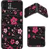 BWEGRHE Progettata per Samsung Galaxy Z Flip 3 5G, in policarbonato rigido sottile con motivo a fiori di ciliegio rosa, cover antiurto per ricarica wireless per Galaxy Z Flip 3 (2021)