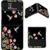 BWEGRHE Progettata per Samsung Galaxy Z Flip 3 5G, custodia sottile in policarbonato rigido con motivo floreale di colibrì, motivo Sakura, cover antiurto per ricarica wireless per Galaxy Z Flip 3