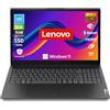 Lenovo - Notebook Pc Intel N100 4 Core fino a 3.4Ghz - Display 15,6 FHD - Ram 8Gb DDR5 SSD Nvme 256Gb - Hdmi, Usb 3.0, Wifi, Bluetooth, Webcam - Windows 11 Pronto all'uso con Libre Office