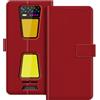 ESACMOT Custodia folio in similpelle per Oukitel WP58 Pro 5G - Rosso | 6.7 Custodia portafoglio flip con portacarte, supporto e chiusura magnetica, stile dalla texture raffinata