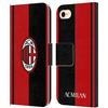 Head Case Designs Licenza Ufficiale AC Milan Rosso E Nero Stemma Custodia Portafoglio in Pelle Compatibile con Apple iPhone 7/8 / SE 2020 & 2022