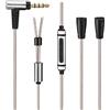 TECKEEN Cavo audio placcato argento microfono cuffie in-ear per Sennheiser per IE 80 per IE80S per IE8 IE8i