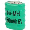 vhbw NiMH Batteria a bottone di ricambio (150mAh, 6V, NiMH)