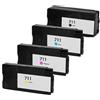 Genérico Confezione da 4 cartucce d'inchiostro compatibili con HP 711XL (CZ133A CZ132A CZ131A CZ130A) per Designjet T100, T120, T120 ePrinter, T125, T130, T520, T520 ePrinter, T525, T530