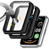 Akancy [2 Pezzi] Custodia rigida compatibile con OPPO watch free/Huawei band 6 con pellicola protettiva, 9H Durezza Hart PC Case sottile in vetro temperato per Smart watch free, nero