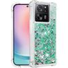 Yarxiawin Custodia per Xiaomi 13T Pro Silicone Sottile Rosa, Effetto Glitter per Xiaomi 13T Pro Cover Trasparente Brillante Antiurto Case Bumper Rigida (Verde)