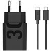 Audiosystem Carica Batterie Rapido per Motorola 30W Moto RAZR 30/40 / RAZR 50 Pro Neo Ultra Razor Flip Con Cavo Dati USB Type C/c 100 Cm Turbo Power Sostituisce il Caricatore Originale Nero