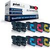 Print-Klex 10x CARTUCCE INCHIOSTRO compatibili pacco risparmio per Brother dcp145c dcp163c DCP165C dcp167c DCP195C DCP197C LC980BK LC980C LC980M LC980Y - 4x Black, 2x ciano, 2x magenta, 2x Giallo