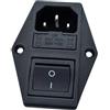 LEVSEB Presa da incasso per dispositivi freddi C14, con interruttore nero e due fusibili, 3 pin 220 - 250 V/10 A, presa per dispositivi di raffreddamento, presa 3 in 1 con interruttore