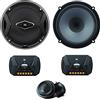 Speaker 1 kit a 2 vie compatibile con JBL GTO609C GTO 609C da 16,5 cm 6,5 90 watt rms 270 watt max con woofer tweeter crossover auto 3 ohm spl nero, kit a coppia