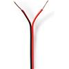 NEDIS - Cavo per altoparlante - 2 x 0,50 mm² - CCA - 100 m - rotondo - avvolto - PVC - nero/rosso