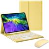 ZKAIAI Custodia Tastiera per iPad Air 5 Generazione 2022/Air 4 2020 10,9 Pollici con Mouse Bluetooth, QWERTY Tastiera Magnetica Bluetooth Staccabile con Touchpad, Portapenne Incorporato, Giallo
