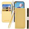Butnyeoe Cover per Samsung Galaxy A21s Case,Custodia Samsung A21s Libro,Trama Litchi PU Pelle Protettiva Portafoglio Flip/Folio Wallet Case Con Slot per Schede e Magnetica Supporto,Giallo