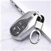 ontto Custodia Cover Protettiva per Chiave Telecomando Auto in TPU Morbido per Maserati Levante Quattroporte Ghibli Guscio Protettivo Coprichiave Portachiavi con 4 Tasti-Argento
