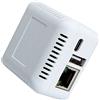 LOYALTY-SECU Network USB Print Server Adapter Supports 10/100Mbps Ethernet to USB 2.0 Printer LPR Windows 11 Printing (RJ45+Bianca)