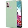 BRAND SET Cover per Motorola Moto G30/G10, Custodia Silicone Liquido con Rivestimento in Tessuto in Microfibra Custodia Soft Touch per Motorola Moto G30/G10-Verde