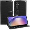Fertuo Cover per Samsung Galaxy A54 5G, Antiurto Custodia a Libro Portafoglio in Pelle Flip Case Sottile con Porta Carte, Chiusura Magnetica e Supporto [Interna Silicone Morbido], Nero