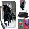 PHINIENLAND Cover per Motorola Moto G84 5G custodia portafoglio Cavallo nero | 3 scomparti carte, 1 tasca banconote, Chiusura magnetica, Supporto, Pelle PU flip cover per Moto G84 5G