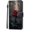 Adolasx Cover compatibile per Samsung Galaxy A20E Custodia Pelle Libro Portafoglio Magnetica con Disegni Motivo Animale Flip Antiurto Resistente Case Donna Uomo - Rose