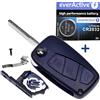 mt key mt-key Auto Pieghevole Chiave Telecomando 1 X di 3 Tasti Azzurro + 1 X Vergine hu100 + 1 X CR2032 Batteria per Citroen Peugeot Fiat IVECO Lancia