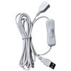 Ddujbtp Cavo di prolunga USB da 2 m maschio a femmina cavo USB con interruttore per trasmissione dati e piccolo cavo elettrico per lampada con interruttore