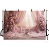 AIBIIN 2,1 x 1,5 m sfondo fotografia boho floreale rosa vintage camera finestra sfondo fiori sfondo bambini compleanno adulto incinta ritratto decorazione tenda studio fotografico