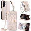 FERLAN Cover per Samsung Galaxy A56 5G/A36 5G/A37, Fiori Custodia a Libro Portafoglio Antiurto in Pelle PU Flip Case Interna Silicone con Porta Carte, Supporto, Chiusura Magnetica e Cinturino, Bianco