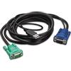 APC AP5821 Cavo per Tastiera, Video e Mouse (KVM) - Switch KVM (1,8 m, 70 g, Nero, USB-A, HD-15, Maschio/Maschio)