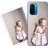 Sunrive Personalizzate Cover compatibile con Xiaomi Poco F3 personalizzabile con Foto Testi Frase Logo Disegni e Grafiche Personalizzata, assorbimento degli urti morbido TPU trasparente