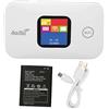 Vikye Router WiFi 4G con Alta velocità 150 Mbps, Slot per Scheda SIM per 10 Utenti, Schermo a Colori LED, Batteria da 2100 mAh, Applicabile All'Asia, 100 240 V