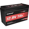 Dumfume Batteria LiFePO4 al Litio 12V 7Ah - 2000+ Cicli, BMS 7A Integrato, 86,9W Per Piccoli Inverter, Rilevatori di Pesci, Illuminazione Solare, Campeggio