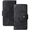 Dingshengk Nero Retro Vera Pelle Case TPU Silicone per Cubot Note 20 (2020) / Note 20 PRO/Hafury K30 6.5 Custodia Caso Premium Leather Cover Flip Guscio Protettiva Copertina Portafoglio Magnetico