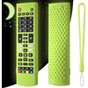 Hesupy Custodia protettiva in silicone per telecomandi LG AKB75095307, AKB75375604, AKB74915305, AKB75095302, AKB73715601, serie AKB, antiscivolo, con cordino (verde luminoso)