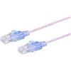 Monoprice Cavo patch Ethernet Cat6A UTP, 30 AWG, 5 G, in puro rame nudo, antigroviglio, RJ45, serie SlimRun, 0,9 m, rosa, confezione da 5
