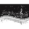 BELECO 2.1x1.5m Sfondo di musica per pianoforte in tessuto Tasti di note musicali Sfondo fotografico in bianco e nero Tastiera di pianoforte Tema musicale Decorazioni per feste di compleanno Banner