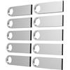 ABLAZE Chiavetta USB da 8 GB, confezione da 10 unità flash in metallo, USB 2.0, con cordini, chiavetta USB da 8 GB