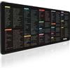 inean Linux Commands Line - Tappetino per mouse esteso, grande, con scorciatoie per Kali/Red Hat/Ubuntu/OpenSUSE/Arch/Debian/Unix Programmatore. Tappetino antiscivolo per scrivania da gioco