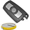 mt key Smartkey - Telecomando radio per auto, 1 custodia, 3 tasti + 1 batteria LIR2025 per BMW